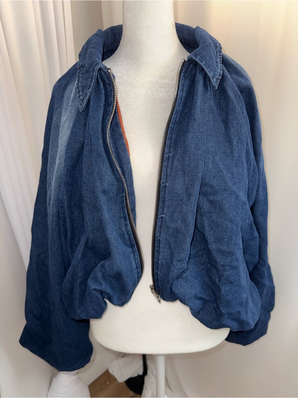 Brand new Blue denim bomber jacket